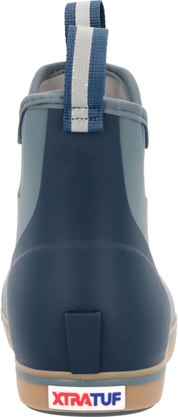 image:imageXtratuf 6 Mens Ankle Deck Boot Lightweight 100 Waterproof Rubber Footwear NonMarking SlipResistant Outsole MoistureWicking LinerStormy Blue