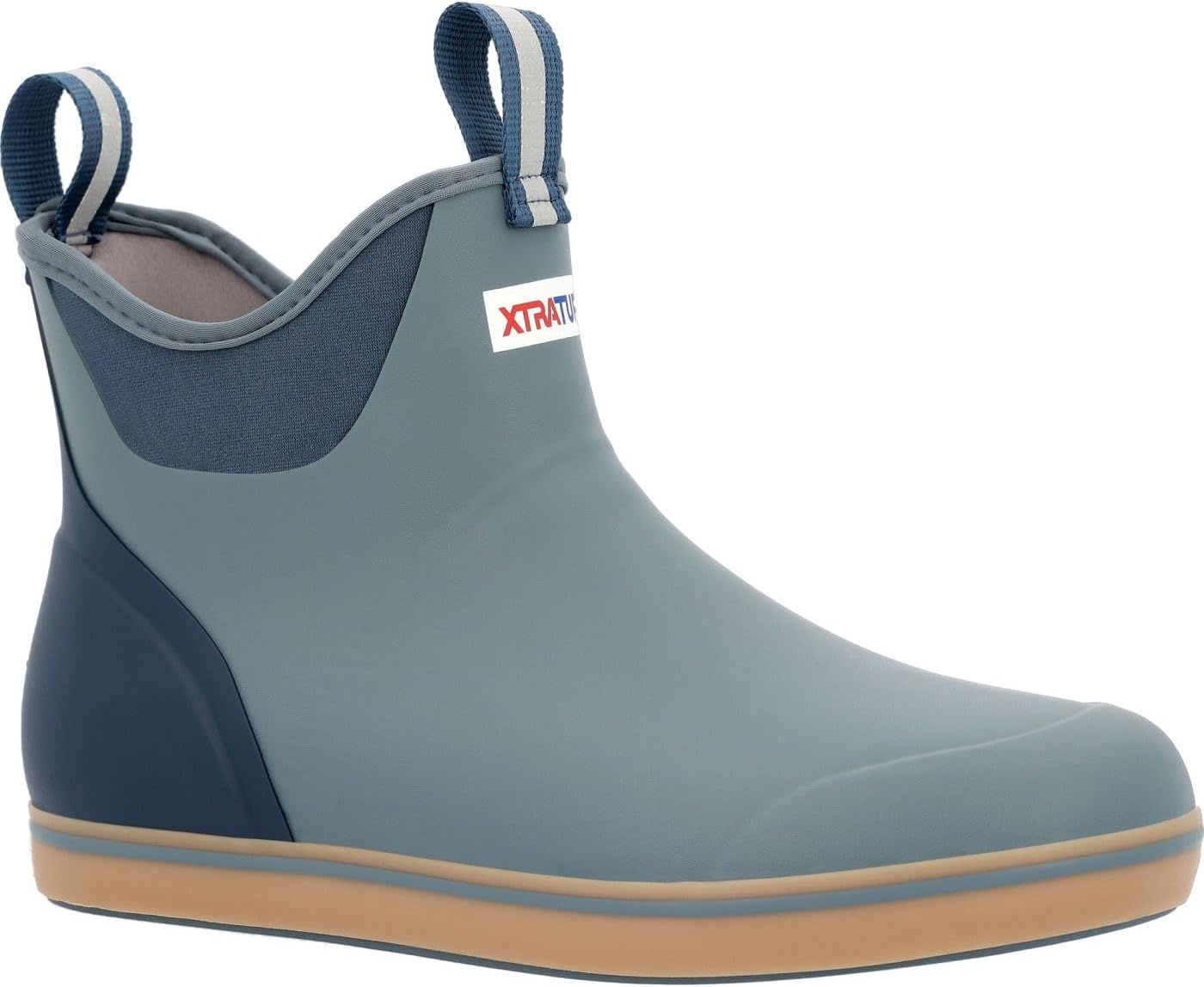image:imageXtratuf 6 Mens Ankle Deck Boot Lightweight 100 Waterproof Rubber Footwear NonMarking SlipResistant Outsole MoistureWicking LinerStormy Blue