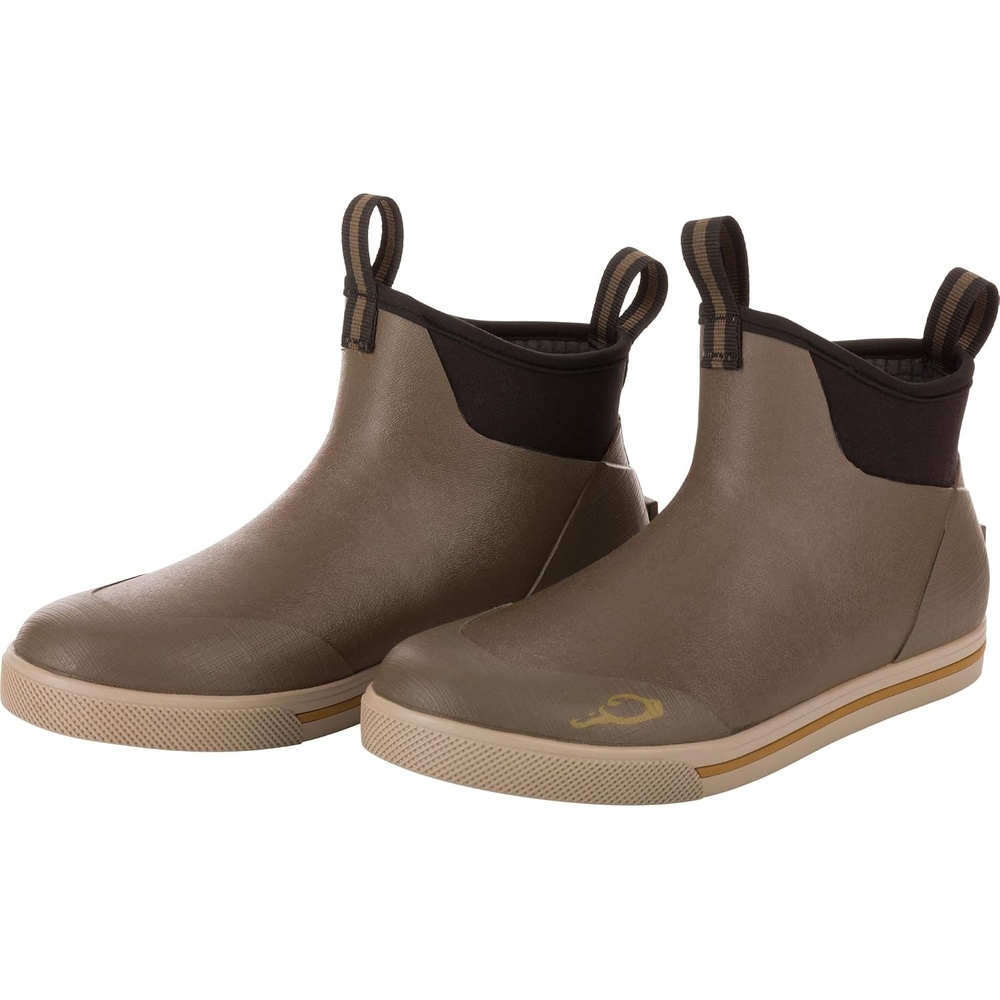 image:imageDrake Waterfowl Mens Camp Deck Boots Waterproof 6 Ankle Neoprene Outdoor Boots with Fleece Liner amp NonMarking OutsoleMud Brown