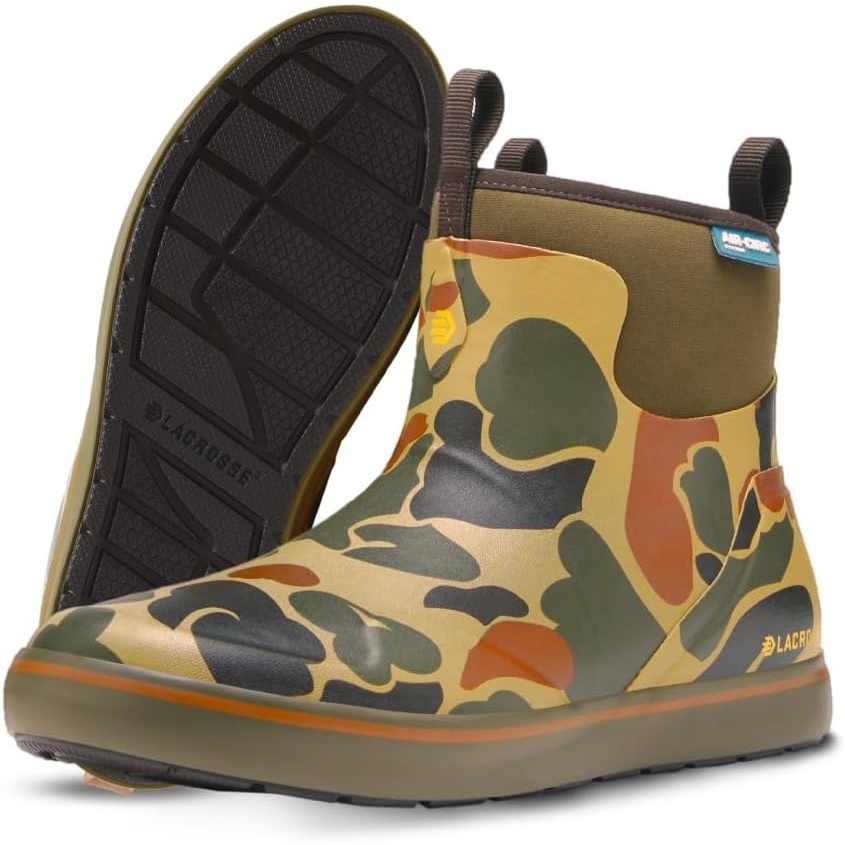 image:imageLaCrosse Alpha Deck Boot 6Inch Waterproof Shoes for Men SlipResistant Outsole amp Deck Boots for Men QuickDry AirCirc Lining amp Fishing ShoesHardwoods Duck Camo