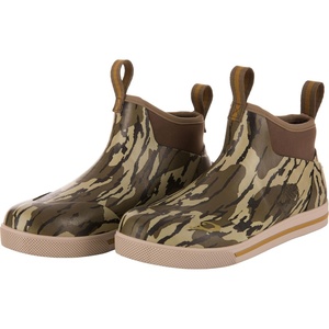 Drake Waterfowl Men’s Camp Deck Boots – Waterproof 6″ Ankle Neoprene Outdoor Boots with Fleece Liner & Non-Marking Outsole(Original Bottomland)