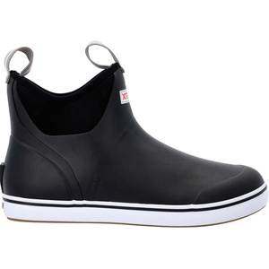 Xtratuf 6” Men’s Ankle Deck Boot – Lightweight, 100% Waterproof Rubber Footwear – Non-Marking, Slip-Resistant Outsole – Moisture-Wicking Liner(Black)